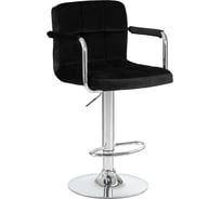 Стул барный DOBRIN KRUGER ARM (цвет сиденья черный велюр (MJ9-101), цвет основания хромированная сталь) LM-5011_CH-M_V-MJ9-101