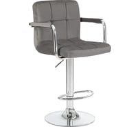 Стул барный DOBRIN KRUGER ARM (цвет сиденья серый велюр (MJ9-75), цвет основания хромированная сталь) LM-5011_CH-M_V-MJ9-75