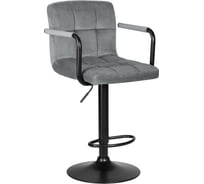 Стул барный DOBRIN KRUGER ARM BLACK (цвет сиденья серый велюр (MJ9-75), цвет основания черный)  LM-5011_B-M_V-MJ9-75