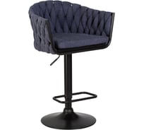 Стул барный DOBRIN LEON (цвет сиденья синий (LAR-275-29), цвет основания черный) LM-9690_B-M_TT-LAR-275-29