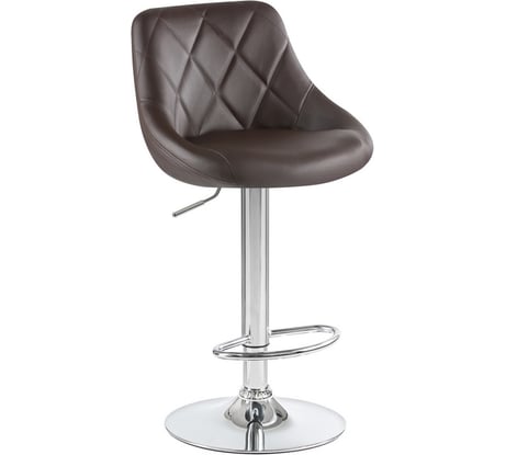 Стул барный DOBRIN LOGAN (цвет сиденья коричневый, цвет основания хром) LM-5007_CH-M_EL-brown