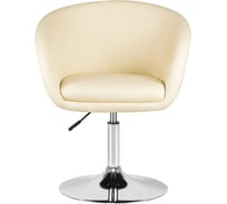 Кресло дизайнерское DOBRIN EDISON цвет сиденья кремовый, цвет основания хром LM-8600_CH-M_EL-cream