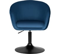 Кресло дизайнерское DOBRIN EDISON BLACK цвет сиденья синий велюр 1922-20, цвет основания черный LM-8600_B-M_V-1922-20