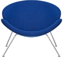 Кресло дизайнерское DOBRIN EMILY цвет сиденья синий AF6, цвет основания хромированная сталь LMO-72_CH-M_C-AF6