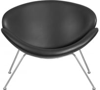 Кресло дизайнерское DOBRIN EMILY цвет сиденья черный YP16, цвет основания хромированная сталь  LMO-72_CH-M_VS-YP16