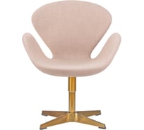 Кресло дизайнерское DOBRIN SWAN цвет сиденья бежевый IF1, цвет основания золото LMO-69A_G-M_C-IF1