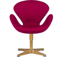 Кресло дизайнерское DOBRIN SWAN цвет сиденья бордовый AF5, цвет основания золото D0000000000000011702
