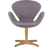 Кресло дизайнерское DOBRIN SWAN цвет сиденья серый IF11, цвет основания золото LMO-69A_G-M_C-IF11