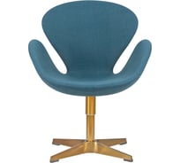 Кресло дизайнерское DOBRIN SWAN цвет сиденья синий IF6, цвет основания золото  LMO-69A_G-M_C-IF6