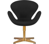 Кресло дизайнерское DOBRIN SWAN цвет сиденья черная ткань AF9, цвет основания золотой LMO-69A_G-M_C-AF9