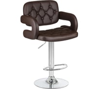 Стул барный DOBRIN TIESTO (цвет сиденья коричневый, цвет основания хром) LM-3460_CH-M_EL-brown