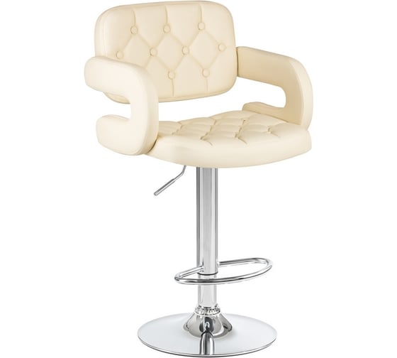 Стул барный DOBRIN TIESTO (цвет сиденья кремовый, цвет основания хром) LM-3460_CH-M_EL-cream 1