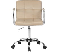 Офисное кресло для персонала DOBRIN TERRY цвет сиденья бежевый велюр MJ9-10, цвет основания хромированная сталь  LM-9400_CH-M_V-MJ9-10