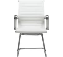 Офисное кресло для посетителей DOBRIN CODY цвет сиденья белый, цвет основания хромированная сталь LMR-102N_CH-M_EL-white