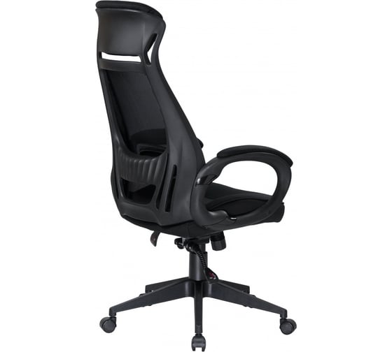 Офисное кресло для руководителей DOBRIN STEVEN BLACK черный пластик, черная ткань LMR-109BL_B-P_MSH-black