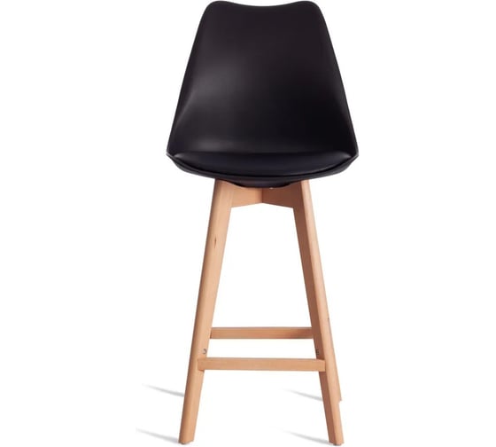 Стул барный Tetchair 4 шт TULIP BAR mod. C1014H-1 пластик/дерево, 42x47,5x104 см, Black черный 3010/ натуральный 21241