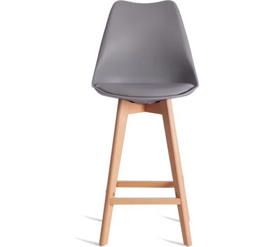 Стул барный Tetchair 4 шт TULIP BAR mod. C1014H-1 пластик/дерево, 42x47,5x104 см, Grey серый 92717, натуральный 21242 1