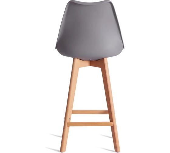 Стул барный Tetchair 4 шт TULIP BAR mod. C1014H-1 пластик/дерево, 42x47,5x104 см, Grey серый 92717, натуральный 21242