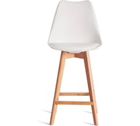 Стул барный Tetchair 4 шт TULIP BAR mod. C1014H-1 пластик/дерево, 42x47,5x104 см, White белый 70029/ натуральный 21243