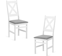 Стул Tetchair 2 шт CROSSMAN NEW, Многослойный березовый шпон, 41x40x100 см, white/велюр темно-серый 21626