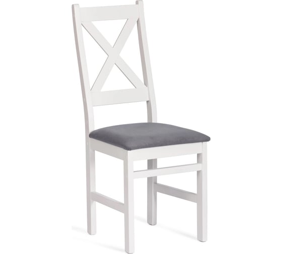 Стул Tetchair 2 шт CROSSMAN NEW, Многослойный березовый шпон, 41x40x100 см, white/велюр темно-серый 21626