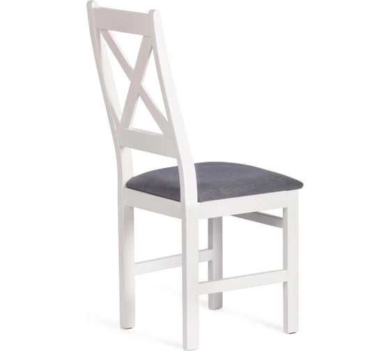 Стул Tetchair 2 шт CROSSMAN NEW, Многослойный березовый шпон, 41x40x100 см, white/велюр темно-серый 21626