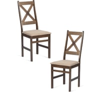 Стул Tetchair 2 шт CROSSMAN NEW, Многослойный березовый шпон, 41x40x100 см, cappuchino/велюр бежевый 21625