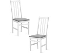 Стул Tetchair 2 шт SWEDEN NEW, Многослойный березовый шпон, 41x40x99 см, white/велюр темно-серый 21624