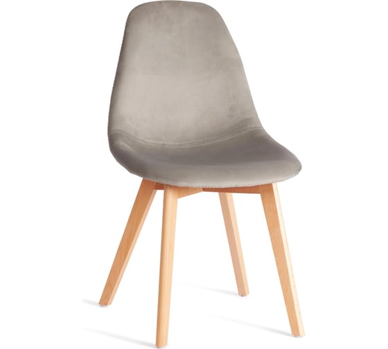 Стул Tetchair 4 шт CINDY SOFT mod. C1021F1-1 велюр/дерево бук, 55x48x83 см, Светло-серый HLR39, натуральный 21233
