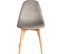 Стул Tetchair CINDY SOFT mod. C1021F1-1, 1 шт в упаковке велюр/дерево бук, 55x48x83 см, Светло-серый HLR39, натуральный 21578