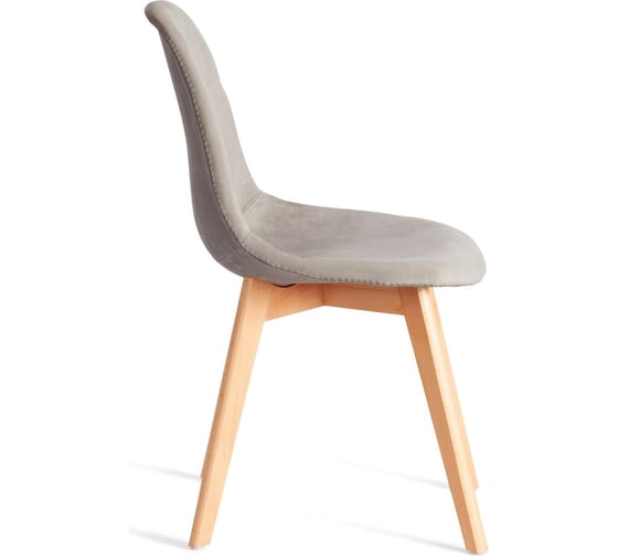 Стул Tetchair CINDY SOFT mod. C1021F1-1, 1 шт в упаковке велюр/дерево бук, 55x48x83 см, Светло-серый HLR39, натуральный 21578