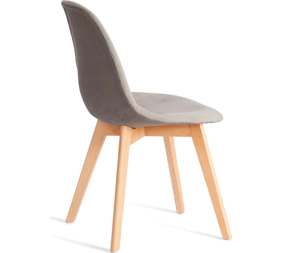 Стул Tetchair CINDY SOFT mod. C1021F1-1, 1 шт в упаковке велюр/дерево бук, 55x48x83 см, Светло-серый HLR39, натуральный 21578