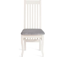 Стул Tetchair DOLCE мягкое сидение бук, 40x46x100 см, ivory white, велюр Tenerife Ultimate grey 20673