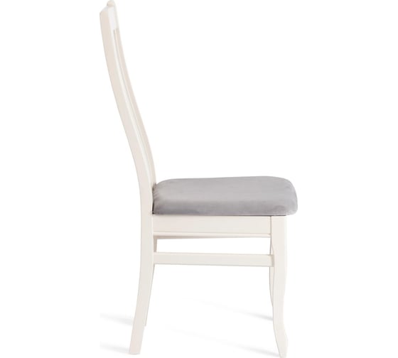 Стул Tetchair DOLCE мягкое сидение бук, 40x46x100 см, ivory white, велюр Tenerife Ultimate grey 20673
