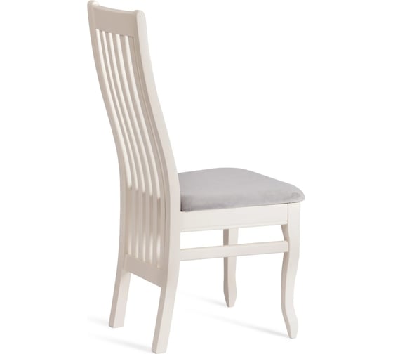 Стул Tetchair DOLCE мягкое сидение бук, 40x46x100 см, ivory white, велюр Tenerife Ultimate grey 20673