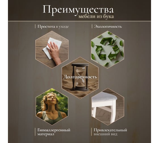 Стул Tetchair DOLCE мягкое сидение бук, 40x46x100 см, ivory white, велюр Tenerife Ultimate grey 20673