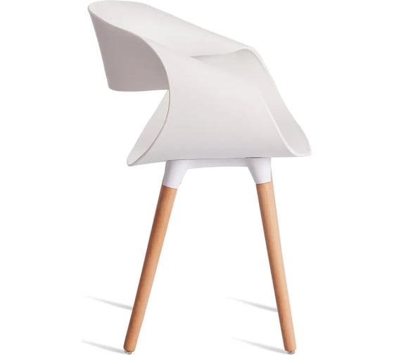 Стул Tetchair 4 шт QXX mod. C1058-1 пластик/дерево, 60x53x81 см, White белый 70029/ натуральный 21245
