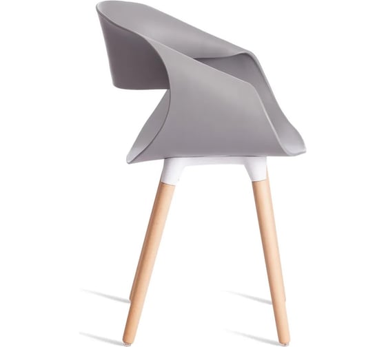 Стул Tetchair 4 шт QXX mod. C1058-1 пластик/дерево, 60x53x81 см, Grey серый 92717, натуральный 21244