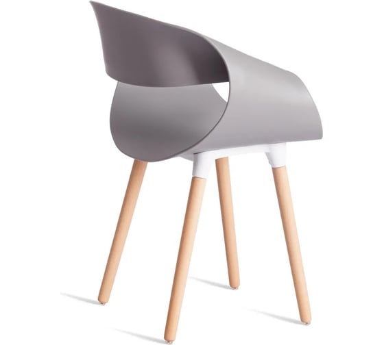 Стул Tetchair 4 шт QXX mod. C1058-1 пластик/дерево, 60x53x81 см, Grey серый 92717, натуральный 21244