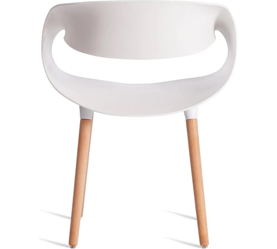 Стул Tetchair QXX mod. C1058-1, 1 шт в упаковке пластик/дерево, 60x53x81 см, White белый 70029/ натуральный 21657 1