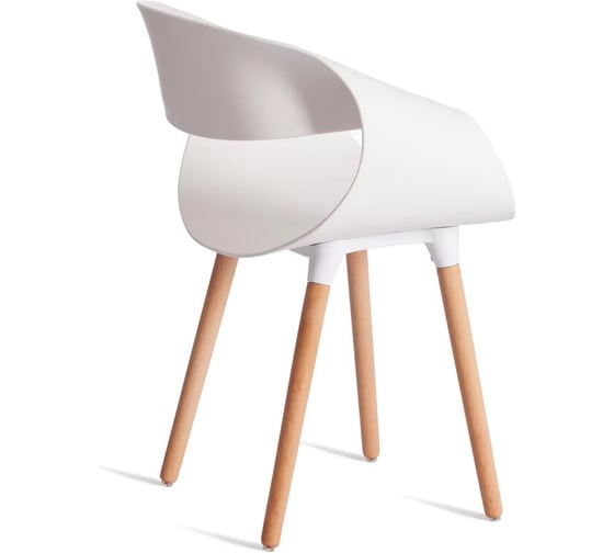 Стул Tetchair QXX mod. C1058-1, 1 шт в упаковке пластик/дерево, 60x53x81 см, White белый 70029/ натуральный 21657