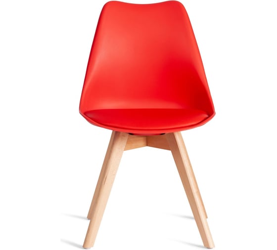 Стул Tetchair 4 шт TULIP mod. 73-1 дерево/пластик/экокожа, 47,5x55x80 см, Красный Red 21121 1