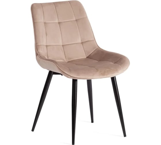Стул Tetchair ABRUZZO mod. 8060 , 1 шт в упаковке металл/вельвет, 54x62x83 см, бежевый HLR 8/черный 21390