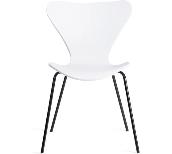 Стул Tetchair 5 шт Jacobsen mod DC 102-1 пластик/металл, 45x54.5x80 см, White белый, Black черный 21265