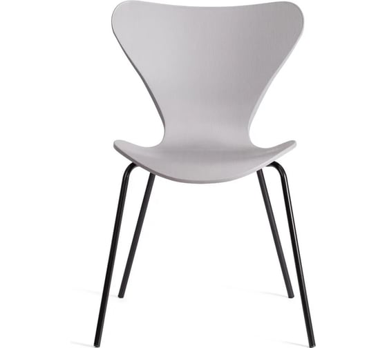 Стул Tetchair 5 шт Jacobsen mod DC 102-1 пластик/металл, 45x54.5x80 см, Grey cерый, Black черный 21264