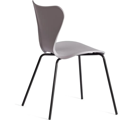 Стул Tetchair 5 шт Jacobsen mod DC 102-1 пластик/металл, 45x54.5x80 см, Grey cерый, Black черный 21264