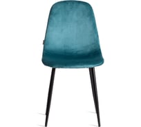 Стул Tetchair 4 шт BREEZE mod. JSC-58 Велюр/металл, 44x53x86 см, light blue светло-синий HLR60, черный 21206