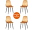Стул Tetchair 4 шт BREEZE mod. JSC-58 Велюр/металл, 44x53x86 см, brown коричневый HLR12, черный 21132 2