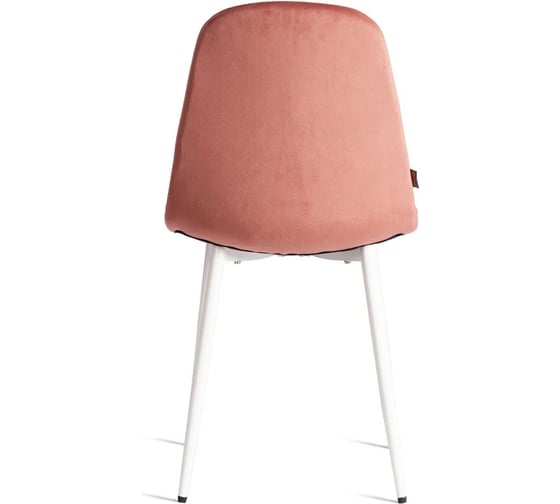 Стул Tetchair BREEZE mod. JSC-58, 1 шт в упаковке Велюр/металл, 44x53x86 см, Coral коралловый HLR44, белый 21557