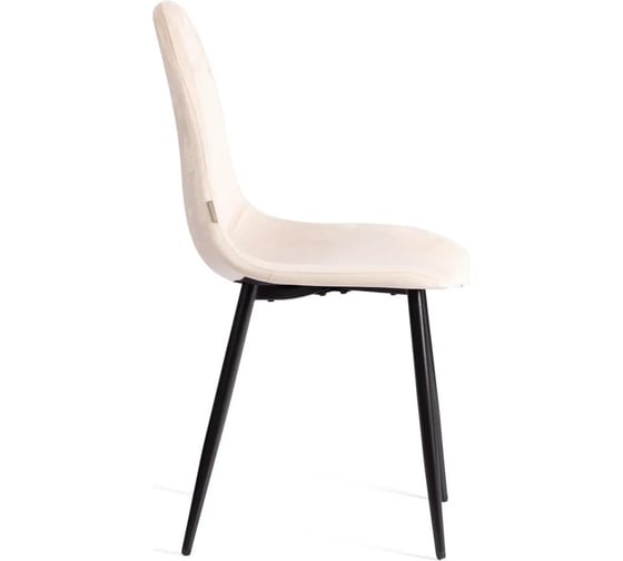 Стул Tetchair BREEZE mod. JSC-58, 1 шт в упаковке Велюр/металл, 44x53x86 см, creamy кремовый HLR 5, черный 21560
